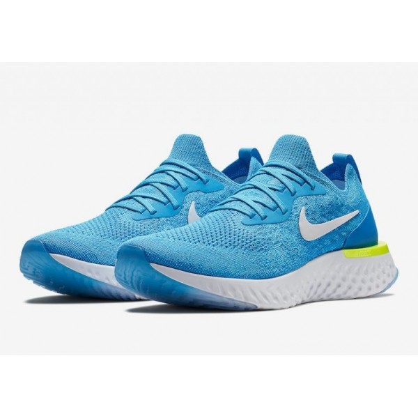 Nike Epic React Flyknit Blau/Blau/Gelb AQ0067-401