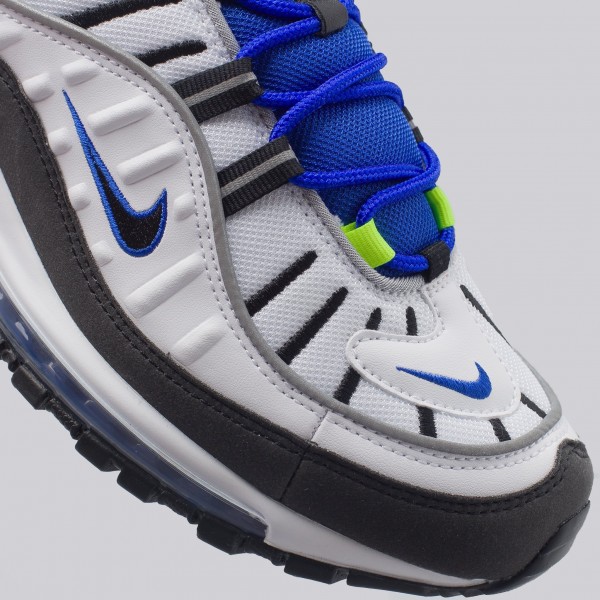 Nike Air Max 98 In Weiß/Schwarz/Blau 640744-103