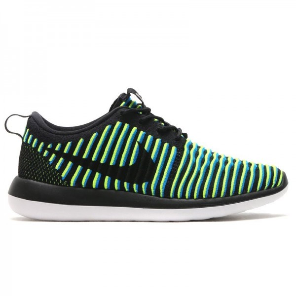 Nike Damen Roshe Two Flyknit Schwarz/Schwarz-Blau-...