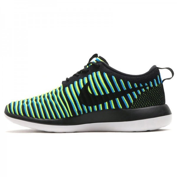 Nike Damen Roshe Two Flyknit Schwarz/Schwarz-Blau-Gelb-Weiß 844929-003