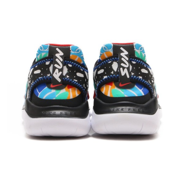 Nike Damen Free Rn 2018 T-shirt Weiß/Weiß-Schwarz-Blau aq7509-104